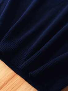 Men's Casual V-Neck Knitted Sweater Long Sleeve Top - Royal Blue - View 3