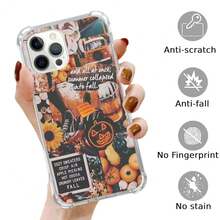 Fall Autumn Aesthetic Collage Phone Case Compatible With For IPhone 16 Pro, Autumn Pumpkin Halloween Phone Case For For IPhone 16 Pro, Cool  TPU Bumper Case Cover,FallAesthetic - 秋季美學 - 查看 3