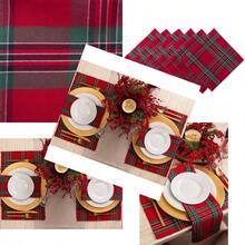 DII 100% Cotton Oversized Basic Everyday 18x18 Napkin Set of 6 Holiday Plaid - Cuadrosnavideos - Ver 1