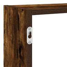 Estantería de pared vidaXL con 7 compartimentos fabricada en madera de roble ahumado. - Multicolor - Ver 8