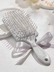 1 Pc Personalized Custom Hair Brush, Large Square Air Cushion Comb With Handle, Detangling Hairbrush With Bow Ribbon, Mothers Gifts Day,Portable Styling Brush, Wedding Gift, Bridesmaids Gift,Hairbrush - Multicolor - View 8