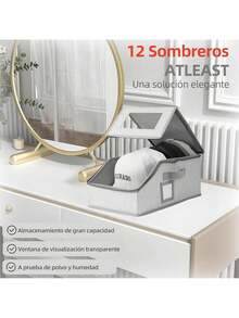 Estilo1 Pcs Porta Gorras, Organizador De Gorras De BéIsbol, Caja De CartóN Para Guardar Sombreros, Capacidad Para 24 Gorras, Expositor De Sombreros Apilable, Organizador Multicapa (Amarillo 1 Pieza)VersióN Mejorada - Conjunto gris de dos piezas - Ver 7