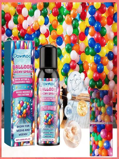 DOWMOO Balloon Shine Enhancer, Suitable For: Couples, Family, Friends, Loved Ones, Mother, Father, Christmas, Christmas Gifts, Birthday Gifts. Just Spray Evenly On The Balloon Surface, No Need To Wipe, The Balloon Will Immediately Start To Shine. Can Quickly Cover The Balloon With Luster, Enhance The Party Atmosphere, And Improve The Overall Feel Of The Balloon. Maintains The Shiny And Long-Lasting Surface Of The Balloon For Decoration.