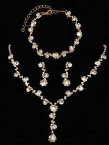 女士钻石首饰套装，闪耀奢华水钻首饰套装，闪亮项链耳环手链套装，优雅时尚宴会手提包，闪亮A字形钻石翻盖信封包，优雅手提宴会包，女士舞会手提包，女士新娘宴会包，舞会手提包，金属链条手提包，婚礼派对手提包，鸡尾酒会婚礼新款钱包宴会包