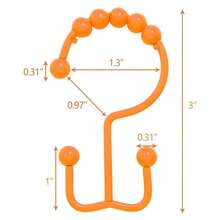 Shower Curtain Hooks,304 Stainless Steel Shower Rings For Bathroom,Double Glide Shower Hooks For Bathroom Shower Curtain Rods Curtains,Set Of 12 Hooks,Orange(Shower Curtain Hooks Style A ),Orange(ShowerCurtainHooksStylea) - 橙色(showerCurtainHooksStylea) - 查看 4
