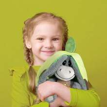 Breathing Stuffed Animal Plush Donkey Soothing Stuffed Animal For Anxiety Relief With Realistic Breathing Motion Calming Music Gentle Lights Ideal For Baby Adult And Relaxation - Xanh nhạt - Xem 6