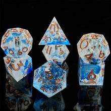 7pcs Resin Sharp Edge Dice Set, Resin Pointed Edge D&D Dice Set, Suitable As Gift For Polyhedral RPG Dice, Halloween & Christmas Gift - Baby Blue - View 3