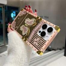 Gilded Butterfly Bracketed Phone Case Compatible With IPhone 11/12/13/14/15 Pro Max And  Galaxy S24/S23/S22/S21U/A13/A14/A22/32/34/52/53/54/72/73/24 Models - Hồng - Xem 3