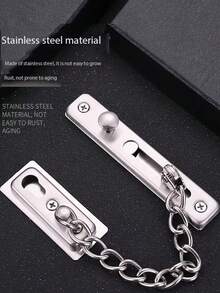 1pc/2pcs Thickened New Stainless Steel Anti-Theft Door Chain Lock, Security Chain Lock, Hotel Door Stopper, Home Anti-Theft Door Internal Locking Clasp, Made In China - Multicolor - View 6