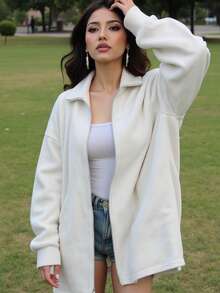 Ny utomhusjacka för kvinnor, manchesterjacka med lång ärm och dragkedja, minimalistisk och trendig stil, lämplig för utomhusaktiviteter och sportmatchning tidigt på våren