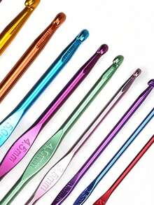 12pcs/Set Random Color Crochet Hooks, Handmade DIY Knitting Tools - Multicolor - View 4