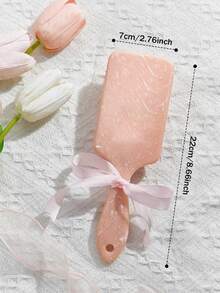 1 Pc Personalized Custom Hair Brush, Large Square Air Cushion Comb With Handle, Detangling Hairbrush With Bow Ribbon, Mothers Gifts Day,Portable Styling Brush, Wedding Gift, Bridesmaids Gift,Hairbrush - Multicolor - View 9