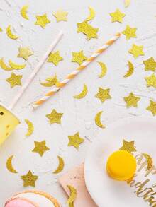 15/30/50g Golden Glitter Confetti, Glitter Small Star Table Confetti, Star And Moon Table Decoration, Suitable For Weddings, Birthdays, Eid Al Fitr, Party Decoration