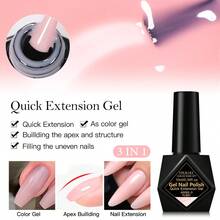 Set de 10 piezas de herramientas de modelado de uñas de gel de extensión rápida de color rosa desnudo FOUR LILY, esmalte de uñas UV LED desmontable de 10ml - Multicolor - Ver 5