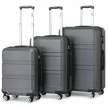 20 24 28 32 Inch Suitcase ABS PC Hard Shell Luggage Carry On Cabin Check In XL Extra Large Lightweight Spinner Wheels TSA Lock 3 Piece Set Travel - Grey - View 14