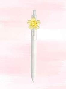 قلم جل شفاف ملون بزهور الكرز خماسية البتلات من الراتنج، أسود 0.5 ملم، أنيق وجميل للتوقيع، قلم إبرة، مناسب للدفاتر والقرطاسية والواجبات المنزلية والرسم وطلاب الفن - الأسود - مشاهدة 9