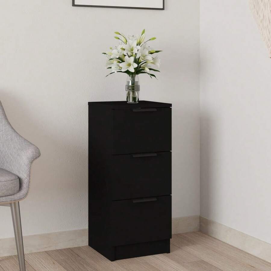vidaXL czarna komoda 30x30x70 cm z drewna kompozytowego - Wielokolorowe - Zobacz 1