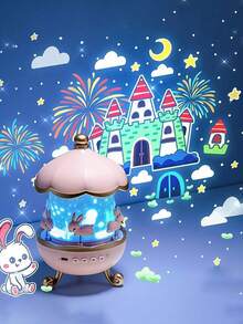 1pc Starry Sky Galaxy Projection Lamp, Patterns Include Stars, Moon, Galaxy, Happy Birthday, Deer, Ocean, Fireworks, Astronaut Rabbit, Galloping Horse, Castle, Moon Princess, Mermaid, Unicorn, Etc. USB Rechargeable, 12-In-1 Projection Lamp, LED Mermaid Projection Lamp, 360° Rotation - Multicolor - View 8