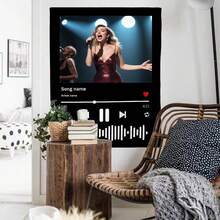 1pc Customized Music Singer Song Photo Printed Tapestry, Starry Tapestry For Living Room Bedroom Office Home Decor / Room Decor / Party Decor Wall Hanging, Flag For Room, Room Decor, Tapestry, Wall Decor, Wall Art, Custom Tapestry, Custom Flags, Flags For Room, Tapestry, For Anniversaries, For Mother's Day, For Birthdays, For Valentine's Day, For Graduation, For Father's Day, For Weddings, For Housewarming, Sofa, Bed, Car, Tea Room, Bedroom, Bathroom, Living Room, Dining Room,Season Picks,Home Textile,Customized Tapestry - Black - View 12