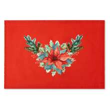 Poinsettia Placemats - Christmas Table Linens, 13x19 - Multicolor 54 - View 2