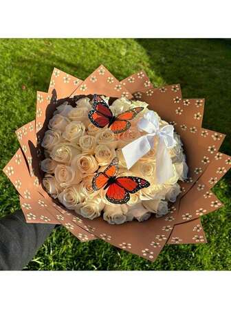 20张，新墨西哥风格防水巴罗灵感花束花卉包装纸，适用于花店、返校季和情人节