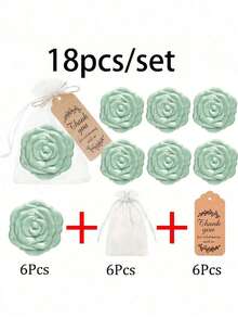 18pcs Rose Flip Mirror Wedding Guest Favor Set, Bridal Party Rose Flip Mirror Set, Includes Rose-Shaped Mirror, Thank-You Card, Organza Bag And Hemp Rope. Suitable For Bridal Party Gifts, Bridesmaid And Groomsman Gifts, Favor Sets, Table Center Decorations, Bachelor/Bachelorette Party Decorations, Home Decor Items - Multicolor - View 15