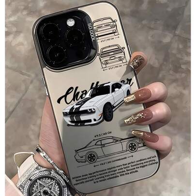 Coque de téléphone à motif voiture de course (1 pièce), design à la mode inspiré des voitures démontables, protection antichoc, compatible avec iPhone 17/16/15/14/13/12/11/Pro/Pro Max, dos mat givré, également compatible avec la gamme Galaxy.