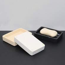 Soap Dish, Soap Holder, Uncovered Soap Tray, Hotel & Home Bathroom Soap Plate, Porous Stone With Marble Pattern Design, Versatile, Laundry Soap Storage Tray