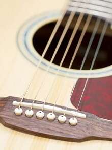 1Set 6 String Acoustic Guitar Bone Bridge Saddle And Nut Made Of Real Bone