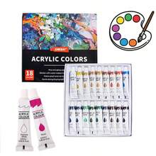 0.3 Oz 24-Color Mixed Acrylic Paint, Versatile Multi-Purpose Painting Paint, 12/18/24-Color Art Professional Paint Set. - Suitable For Students, Artists, DIY Wall And Clothing Painting, Back-To-School Season, School Supplies - 24種顏色 - 查看 2