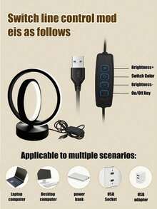 LED地球梦境台灯，创意音符造型夜灯，低功耗床头/办公桌灯，柔和灯光，适合阅读、卧室、房间、办公室，营造温暖氛围照明。 - 彩色 - 查看 11