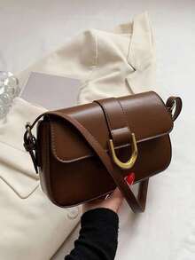 Women's Minimalist Shoulder Bag, Suitable For Daily Wear - Coffee Brown - View 4