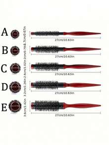 1pc Nylon Curling Iron Salon Styling Roller Brush, Home Round Comb, Women Hair Brush, Straight & Curly Hair Dual-Use - Multicolor - View 8