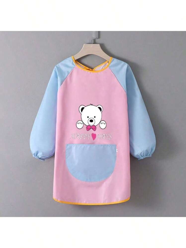 Grembiule da pittura per bambini, impermeabile, con tasche, a
