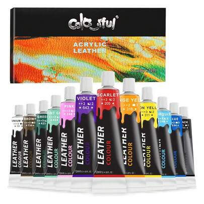 Leather Acrylic Paint Set Is Suitable For DIY Leather Shoe Painting, Canvas, Rock, Wood, Murals, Picture Frames, And Other Creative Projects. It Is An Ideal Painting Medium For Beginners, Artists, Adults, And Amateur Painters.