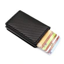 Men's Minimalist Carbon Fiber Wallet, RFID Blocking, Automatic Pop-Up Aluminum Alloy Card Holder, Ultra-Thin Metal Business Credit Card Case, Gift For Men, Father's Day/Mother's Day Gift - Multicolor - View 4