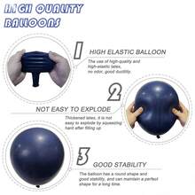 103 Pieces / 1 Set Luxury Elegant Style Airball Arch Set, Including 18-Inch, 10-Inch, And 5-Inch Navy Blue And Ocean Blue Latex Balloon Garlands. Suitable For Birthdays, Weddings, Outdoor Parties, Winter, Photography, Themed Parties, Bride Gift-Giving Events, New Year Celebrations, Graduation Parties, And Themed Parties. - Multicolor - View 6