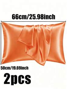 1/2 件装奢华丝滑柔软枕套 - 透气亲肤，触感凉爽，纯色信封式开口 - 可机洗，水洗丝绸枕套，单人冰丝缎面丝绸仿丝绸枕套，圣诞礼物，秘密圣诞老人礼物（女士），情人节礼物，圣诞袜填充物，个性化礼物，圣诞礼物 - 彩色 - 查看 48