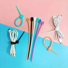 30 Packaging, Reusable Cable Storage Bag Ties, Synthetic Gemstone Zipper Ties, Multi-Functional Bag Clips, Food-Preserving Headphone Cable Storage Clips - Hỗn hợp màu - Xem 7