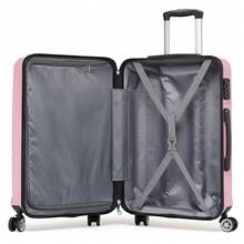20 24 28 32 Inch Suitcase ABS PC Hard Shell Luggage Carry On Cabin Check In XL Extra Large Lightweight Spinner Wheels TSA Lock 3 Piece Set Travel - Pink - View 11