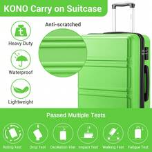 20 24 28 32 Inch Suitcase ABS PC Hard Shell Luggage Carry On Cabin Check In XL Extra Large Lightweight Spinner Wheels TSA Lock 3 Piece Set Travel - Green - View 6