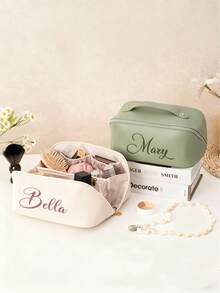 Personalisierte Makeup Tasche, geeignet für Produktkauf; große Kunstleder Makeup Tasche; Brautjungfer Makeup Tasche; Weihnachtsgeschenk für Frauen; Reise Organizer Tasche; Geschenk für Bridal-Shower; Paar Geschenktasche; Valentinstag Geschenk