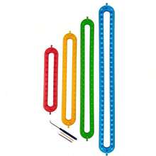 1 Set Rectangular Knitting Loom With 1 Crochet Hook And Plastic Needles, Knitting Tool Kit Suitable For Scarf, Hat, Shawl Making For Knitting Enthusiasts (All Product Colors, Accessory Quantities, And Whether Teeth Are Installed Are Random) - Multicolor - View 3