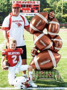 1pc Super Jumbo Standing Football/Rugby Balloon, Football/Rugby Balloon, Suitable For Football/Rugby Party Decoration, Sports Event Decoration, Birthday, Indoor And Outdoor Decoration - Multicolor - View 7