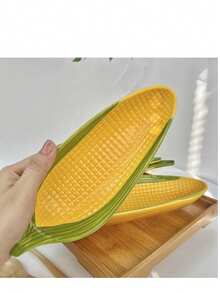 1 Piece Of Creative Corn-Shaped Ceramic Serving Tray – Perfect For Bread, Desserts, Snacks, And Sushi. Food-, Ideal For Use In Home Kitchens And As A Harvest Festival Gift Or Food Serving Tray. - 彩色 - 查看 2