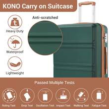 20 24 28 32 Inch Suitcase ABS PC Hard Shell Luggage Carry On Cabin Check In XL Extra Large Lightweight Spinner Wheels TSA Lock 3 Piece Set Travel - Dark Green - View 5