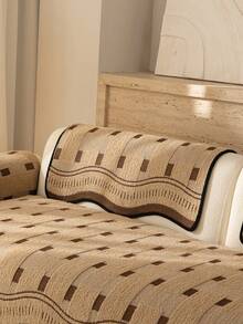 غطاء أريكة مبطن سميك قطعة واحدة، وسادة أريكة جاكارد للخريف/الشتاء، دافئة وناعمة، صديقة للحيوانات الأليفة، مقاومة للاتساخ والخدش، مناسبة لجميع المواسم، لأريكة من 1/2/3/4 مقاعد - كاكي - مشاهدة 7