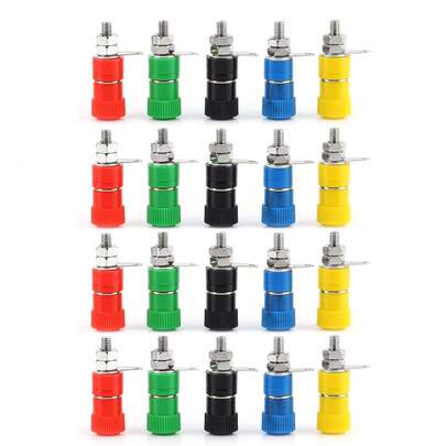 20 Piezas Tomacorriente Hemmbra para Conectores de Enchufe Plátano 4MM, Postes de Unión de Aleación con Conductividad Eléctrica Buena, Aislados con Plástico ABS Duradero