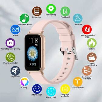 智能防水手表，2025新款时尚女士智能手表，多功能，具备通知/来电提醒/无线闹钟、多运动模式活动追踪器、天气预报功能，兼容安卓和iOS系统，情人节完美礼物