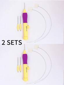 1 szt./2 szt./4 szt. Igła dziurkacz do haftu DIY, regulowana długość igły dziurkacz z 3 końcówkami o różnej grubości - Wielokolorowe - Zobacz 13